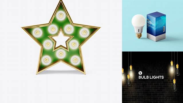 6151+ Star Bulb Sign PSD Mockup High Resolution