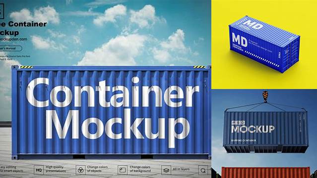 6154+ Container Mockup Free Free PSD