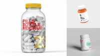 6155+ Opened Matte Bottle with Pills Free PSD Mockup Resource