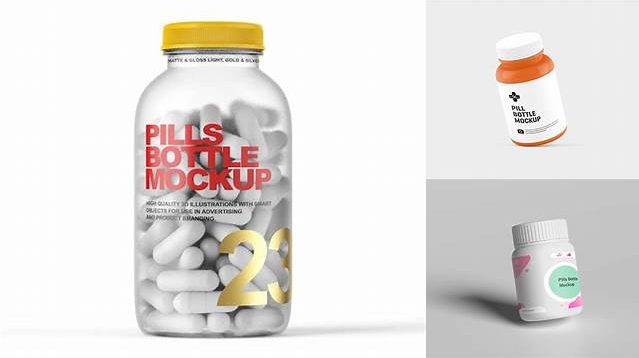 6155+ Opened Matte Bottle with Pills Free PSD Mockup Resource