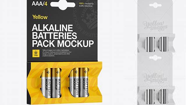 6156+ 4 Pack Metal Battery AAA PSD Mockup Halfside View Free Downloadable PSD