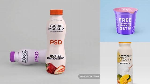 6156+ Square Yogurt Bottle PSD Mockup Custom PSD Mockup Template