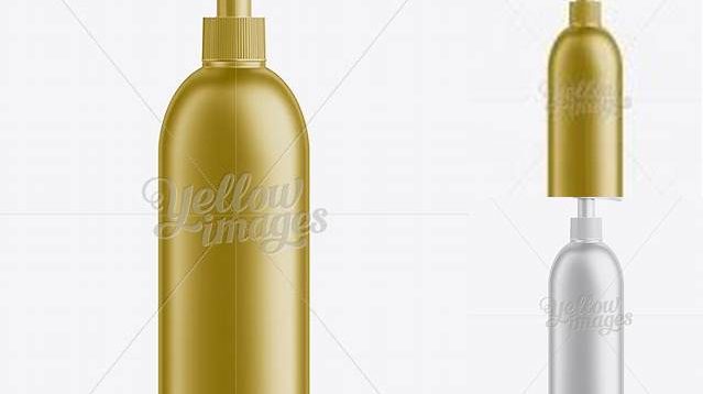 6163+ Gold Plastic Cosmetic Bottle with Batcher 500 ml Professional Quality PSD Freebie