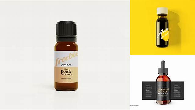 6168+ Amber Bottles Pack PSD Mockup High-Quality Design Free PSD