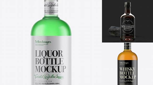 6171+ 700ml Frosted Glass Whiskey Bottle PSD Mockup Modern Free PSD Template