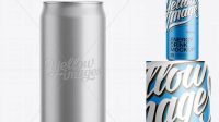 6176+ 16Oz Metallic Aluminium Can PSD Mockup Front View Eye-Level Shot Download Premium PSD Resource