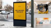 6178+ Matte Street Stand PSD Mockup Front View Creative Design PSD Free Download