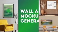 618+ Wall Art Mockup Generator Smart PNG Image