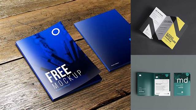 6181+ Matte Folder With Brochures PSD Mockup Front View High-Angle Shot Elegant and Versatile PSD Resource