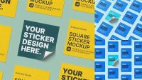 6184+ Square Sticker Mockup Free Include TIFF