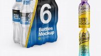 6186+ Clear Plastic Bottle with Shrink Sleeve PSD Mockup Download Professional PSD