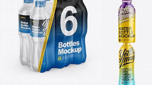 6186+ Clear Plastic Bottle with Shrink Sleeve PSD Mockup Download Professional PSD