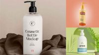 6186+ Small Cosmetic Bottle with Lotion Pump PSD Mockup High-End PSD Download