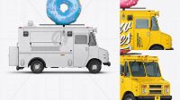 6190+ Foodtruck with Donut PSD Mockup Side View Elegant and Versatile PSD Resource