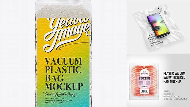 6195+ Rice Vacuum Plastic Bag PSD Mockup Free Mockup PSD Template