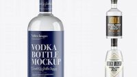 6201+ 700ml Clear Glass Vodka Bottle PSD Mockup Elegant PSD Mockup