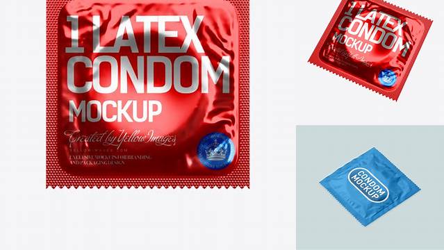 6201+ Square Metallic Condom Sachet PSD for Creative Projects