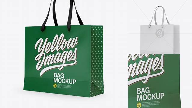 6202+ Matte Bag with Raised Up Handles PSD Mockup Half Side View Free Mockup PSD Template