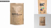 6203+ Kraft Stand Up Pouch with Zipper PSD Mockup Versatile and Modern PSD Mockup