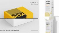 6203+ Paper Box PSD Mockup Front & Side Views Best Free Mockup PSD