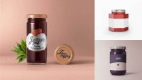 6204+ 700ml Clear Glass Jam Jar PSD Mockup Smart Layer Mockup Free