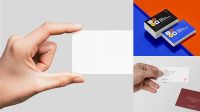 6204+ Business Cards in a Hand PSD Mockup Exclusive Free Photoshop Mockup