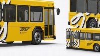 6204+ Hybrid Bus PSD Mockup Half Side View Free Premium Photoshop Template Download