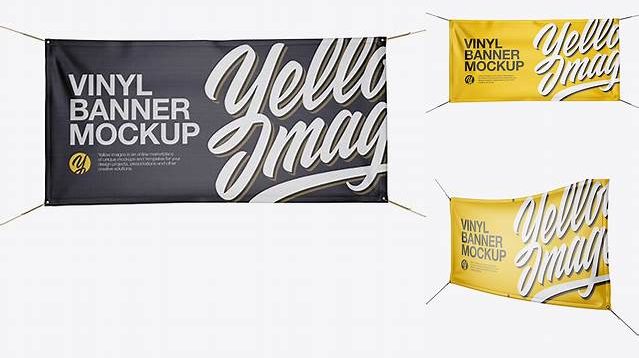 6206+ Glossy Vinyl Banner PSD Mockup Photoshop PSD Free for Designers