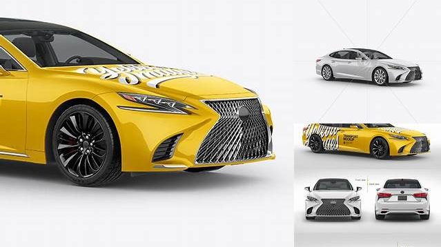 621+ Lexus LS 500 PSD Mockup Half Side View Editable Photoshop File