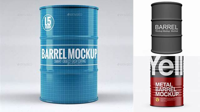 6210+ Matte Metal Barrel PSD Mockup Professional Graphic PSD Download