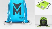 6210+ Textured Gym Sack PSD Mockup Front View Exclusive Free PSD Mockups