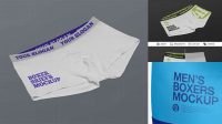 6211+ Men's Boxer Briefs PSD Mockup Back Half Side View Download Free PSD