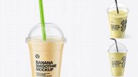 6215+ Banana Smoothie Cup PSD Mockup Free Download Design Mockup