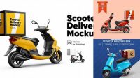 6216+ Scooter Delivery Mockup Free Download Free