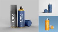 6217+ Aluminium Spray Can PSD Mockup Front View Smart Layer PSD