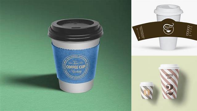 622+ Paper Cup With Sleeve PSD Mockup Modern Free PSD Template