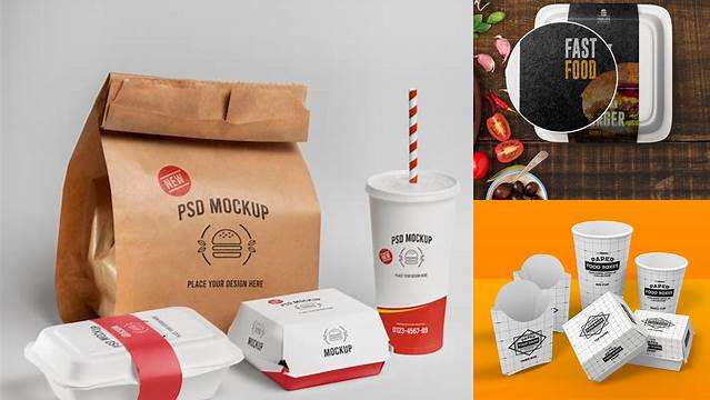 6221+ Fast Food Packaging Mockup Easy-to-Use PSD Template