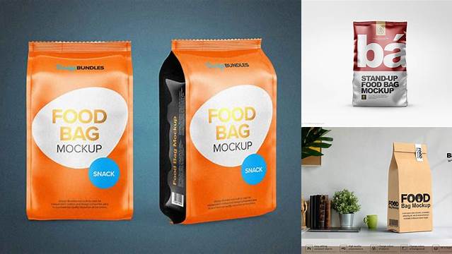 6221+ Glossy Stand-up Food Bag PSD Mockup Creative Free PSD Graphic Design