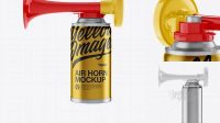 6222+ Portable Air Horn Metallic Can PSD Mockup Half Side View Free PSD for Designers