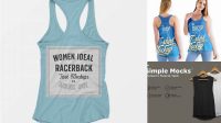 6224+ Women's Racerback Tank Top PSD Mockup Back View Download Customizable PSD