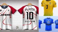 6228+ Soccer T-Shirt PSD Mockup Halfside View Digital Download PSD for Free