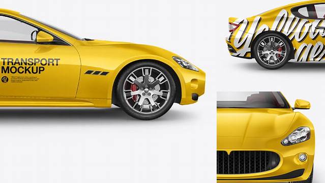 623+ Maserati GT PSD Mockup Side View Free Photoshop Mockup Design