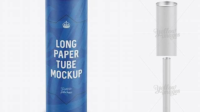 6231+ Long Paper Tube with a Flat Lid High-Angle View High-Quality Design Free PSD