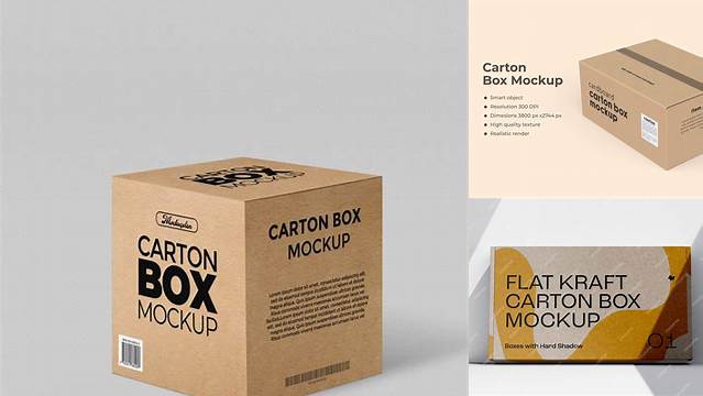 6233+ Carton Box PSD Mockup Front & Top Views Downloadable PSD Design Template