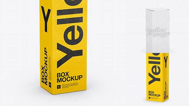 6233+ Nasal Spray Box PSD Mockup 25° Angle Front View Eye-Level Shot Smart Editable Design Mockup