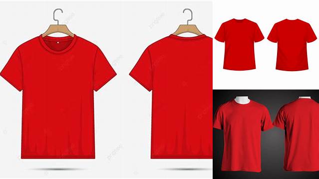 6236+ Mockup Kaos Merah Depan Belakang Include TIFF