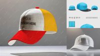 6237+ Snapback Cap PSD Mockup Front View Elegant Design Mockup PSD