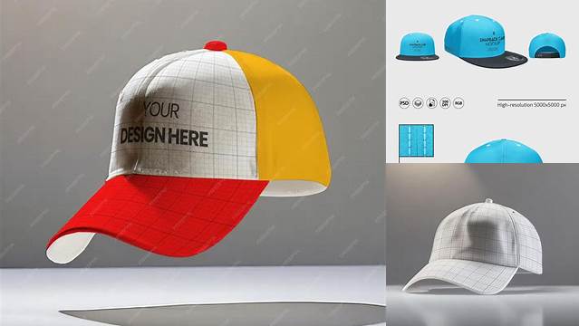 6237+ Snapback Cap PSD Mockup Front View Elegant Design Mockup PSD