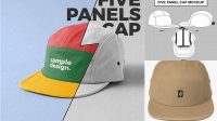 6239+ 5 Panel Cap Mockup Free Include TIFF