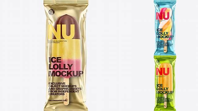 6239+ Fruit Ice Lolly in Milk Chocolate PSD Mockup High-Quality Editable PSD